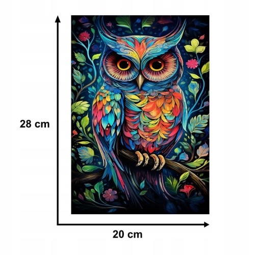 puzzle sowa 160 elementów, puzzle drewniane, mruu&amp;pruu puzzle, sowa, kolorowe puzzle sowa