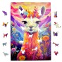 puzzle lama 160 elementów, puzzle drewniane, mruupruu puzzle, lama, kolorowe puzzle lama