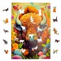 puzzle bizon 160 elementów, puzzle drewniane, mruu&amp;pruu puzzle, bizon, kolorowe puzzle bizon