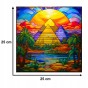 puzzle piramidy w gizie 150 elementów, puzzle drewniane, mruu&amp;pruu puzzle, piramidy w gizie, kolorowe puzzle piramidy w gizie, witraż
