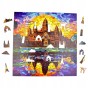 puzzle angkor wat 150 elementów, puzzle drewniane, mruu&amp;pruu puzzle, angkor wat, kolorowe puzzle angkor wat, witraż