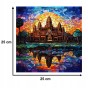 puzzle angkor wat 150 elementów, puzzle drewniane, mruu&amp;pruu puzzle, angkor wat, kolorowe puzzle angkor wat, witraż