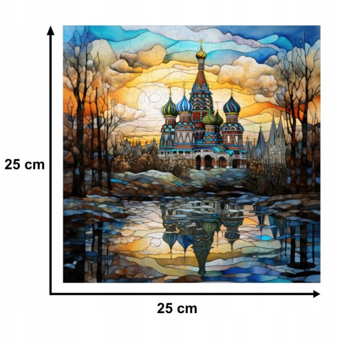 puzzle cerkiew na krwi 150 elementów, puzzle drewniane, mruu&amp;pruu puzzle, cerkiew na krwi, kolorowe puzzle cerkiew na krwi, witraż