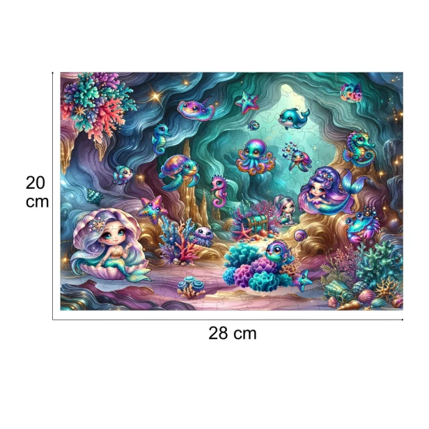 puzzle podwodny świat, puzzle drewniane syrenka, puzzle syrenka, mruupruu
