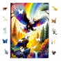 Puzzle Orzeł 160 elementów Układanka drewniana Mruu&amp;Pruu, puzzle orzeł, kolorowy orzeł, puzzle drewniane orzeł