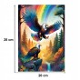 Puzzle Orzeł 160 elementów Układanka drewniana Mruu&amp;Pruu, puzzle orzeł, kolorowy orzeł, puzzle drewniane orzeł